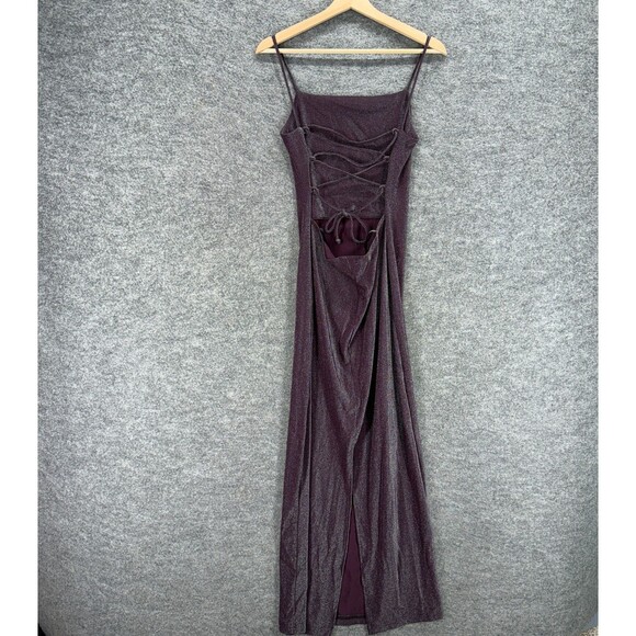 City Triangles Dress Women M Medium Purple Maxi Long Sleeveless Tasseled Casual - Picture 2 of 6